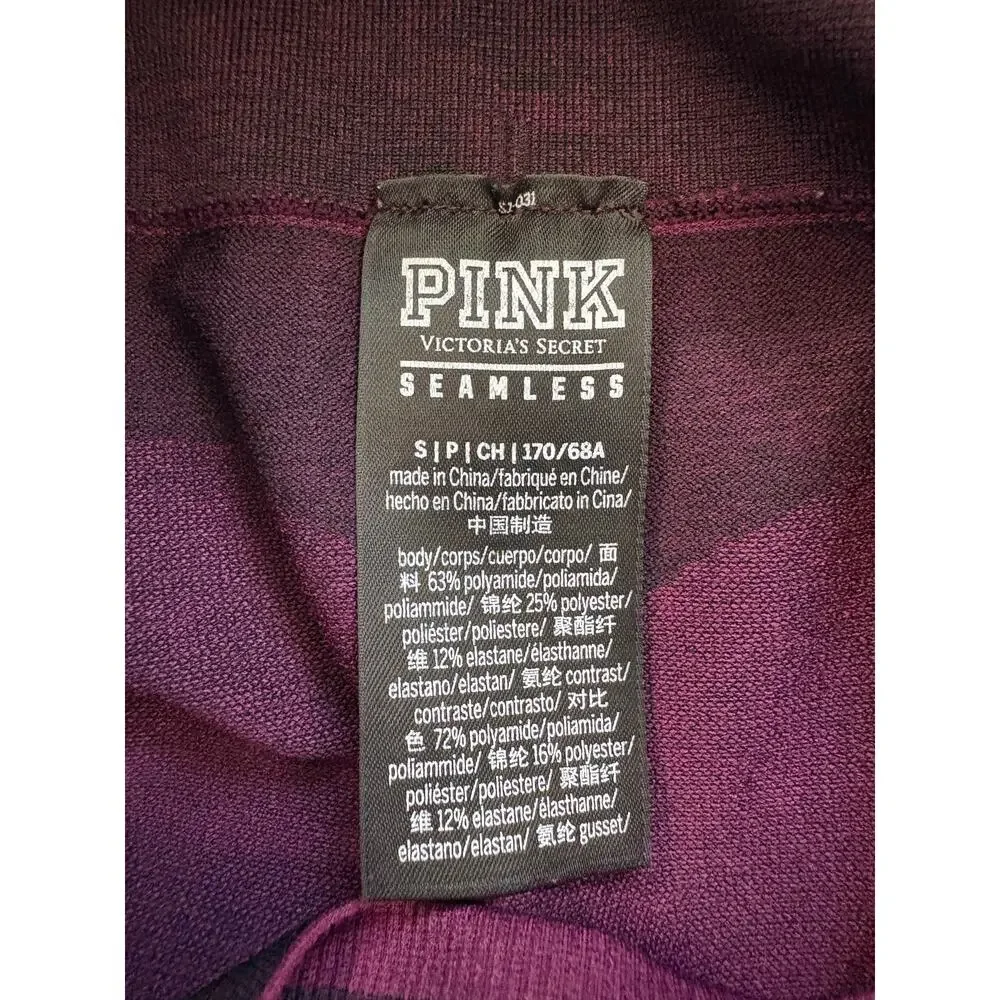 Victoria's Secret Pink Womens Seamless Leggings Purple Size Small Two-Tone Booty
